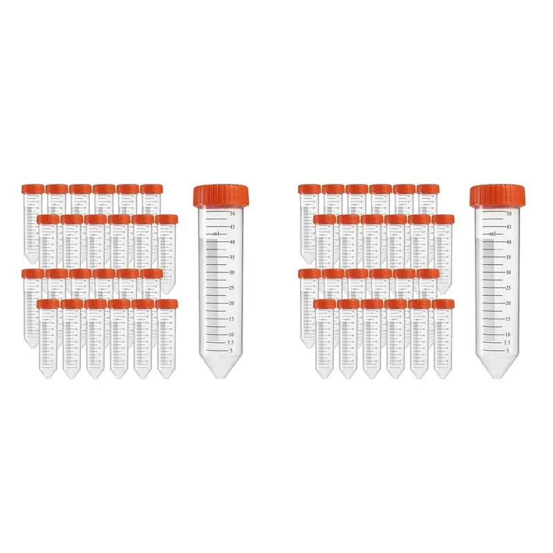 QWE-Conical Centrifuge Tubes 50Ml,100Pcs Sterile Premium Polypropylene,Leak-Proof Screw Caps