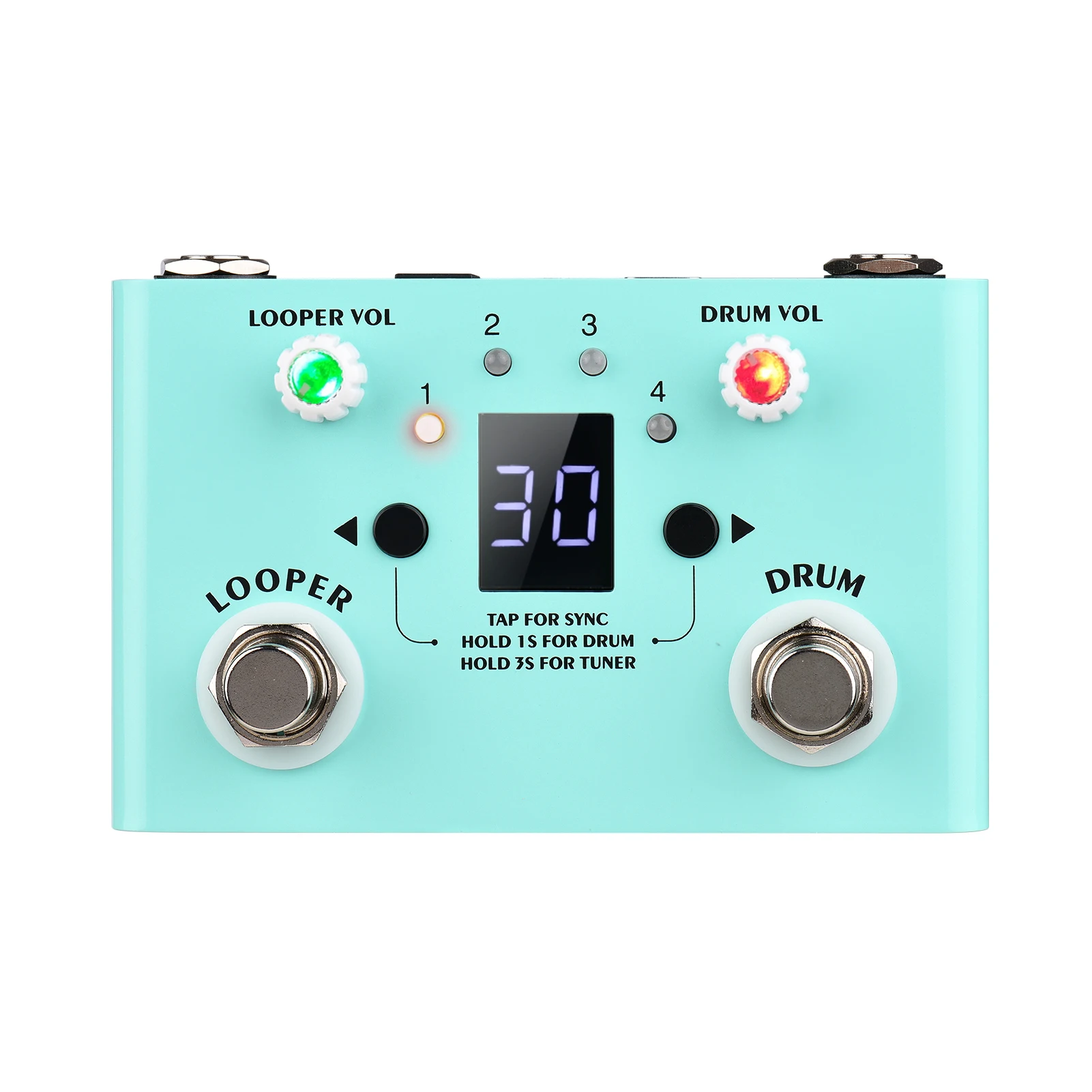 M-vave Lost Tempo Drum Machines Looper Pedal incorporado 30 tambores 11 minutos de tiempo de recificación sintonizador de alta precisión Pedal de efecto de guitarra