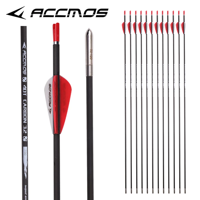 ID3.2mm Pure Carbon Arrow spine350 400 450 500 550 600/32in 650 700 800/31in 850 900 1000/30in Bow Archery Hunting Shooting