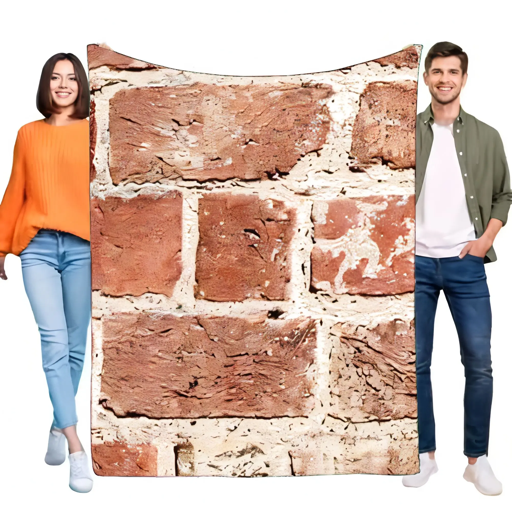 Cozy Brick Pattern Blanket Soft Warm Sofa Throw Perfect for Home Décor and Casual Comfort, Unique Gift Idea for Friends and Fami