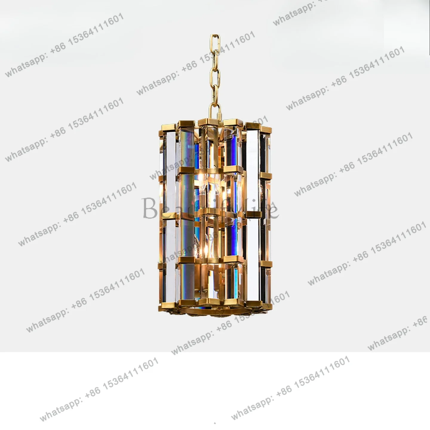 Italian villa loft duplex staircase long pendant dining room bedroom crystal decoration luminous