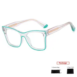 mimiyou TR90+Square Oversized Glasses Frame Women Spring Leg Cool Anti Blue Optical Men Eyeglasses Frame UV400 Computer Glasses