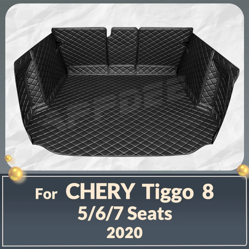 

Автомобильный коврик для багажника с полным покрытием для Chery Tiggo 8 5/6/7 мест 2020, автомобильный коврик для багажника, подкладка для груза, защитные аксессуары для интерьера