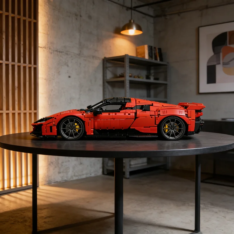 

6519 деталей MOC FERRARI F80, масштаб 1:8, техническая модель для сборки, конструктор, игрушки для строительства, рождественские подарки, кирпичики для детей