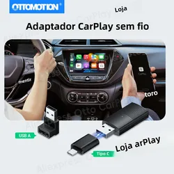 อะแดปเตอร์ไร้สายขนาดเล็ก CarPlay อุปกรณ์เสริมรถยนต์ใหม่2024ดองเกิลสำหรับไวไฟบลูทูธเชื่อมต่อระบบอัจฉริยะเพื่อการเล่นในรถยนต์แบบปลั๊กแอนด์เพลย์