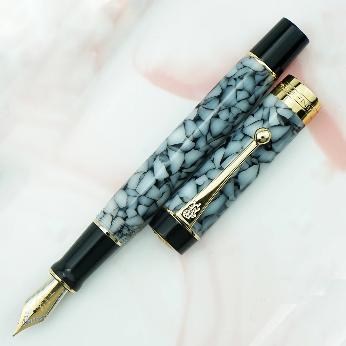 Jinhao 100 Centennial Resin Fountain Pen Ice Gray EF/F/M/Bent Nib with Converter Writing Business Office Gift Ink Pen