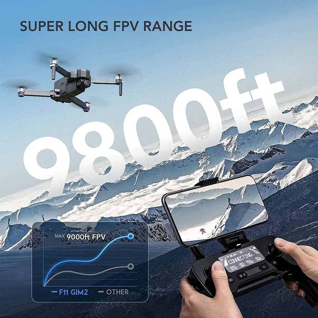 3KM F11S Pro GPS Drone Gimbal HD 4K Camera EIS Two Axis Gimbal Brushless Aerial Photography 5G WIFI FPV Quadcopter Drone Toy