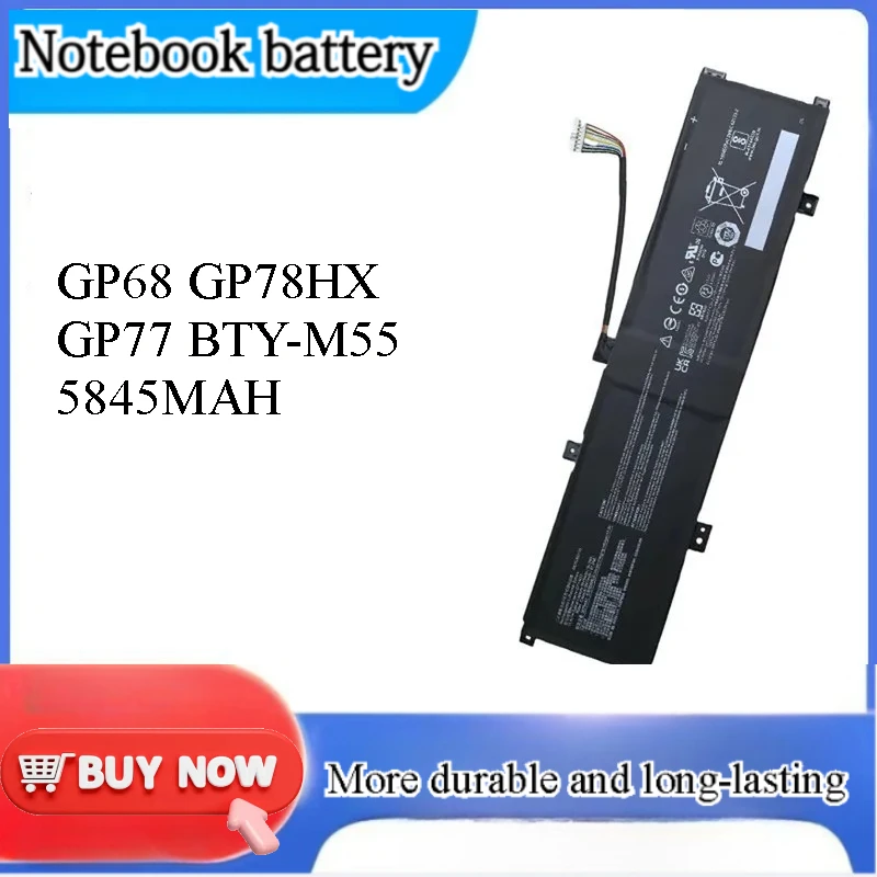 for MSI Titan GP68 GP78HX Magic Shadow 15 GP77 BTY-M55 Laptop Battery