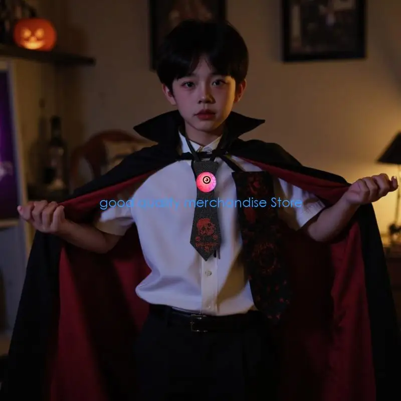 

Y5JD светящийся галстук для глаз для вечеринки на Хэллоуин, аксессуары для костюмов, светодиодный галстук-бабочка для ночного и