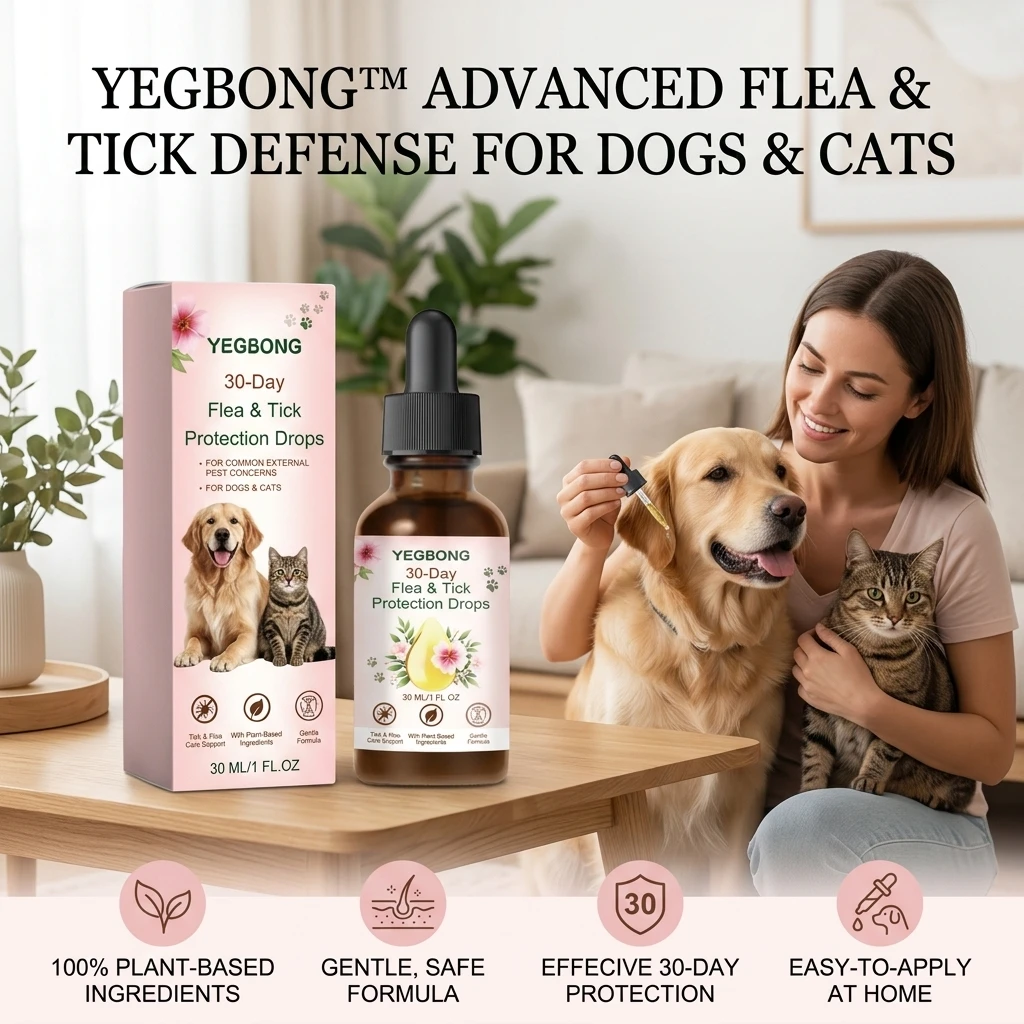 Pet Flea & Tick Removing Drop Cleaning Skin Repel Fleas & Mites Refreshing Long-Lasting Protection Gentle Pet Pest Repellent Oil