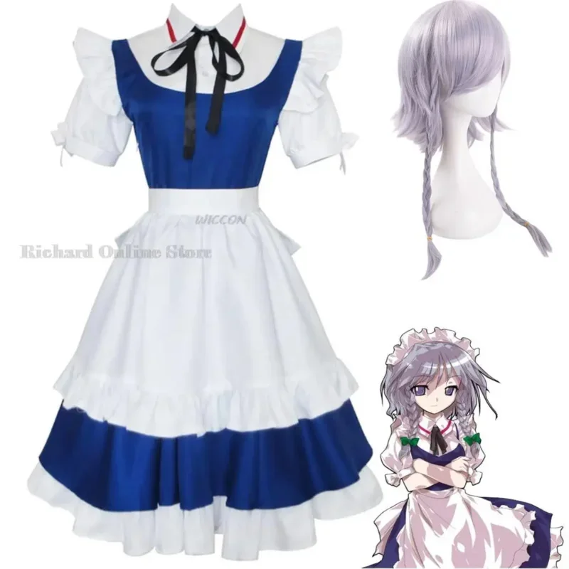 Anime game toushou project izayooi Sagya cosplay costume maid attire lolita dress women sexy kawaii Halloween carnival suit