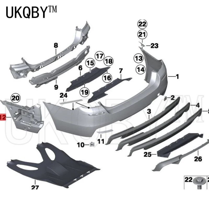 Positioning piece right rear 5system F18 F10 F18 F11 51127184767 51127184768