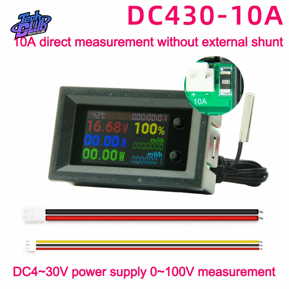 DC4~30V Digital Power Energy Voltmeter Ammeter Voltage Wattmeter Kwh temperature Meter Electric Energy Frequency Meter Tool