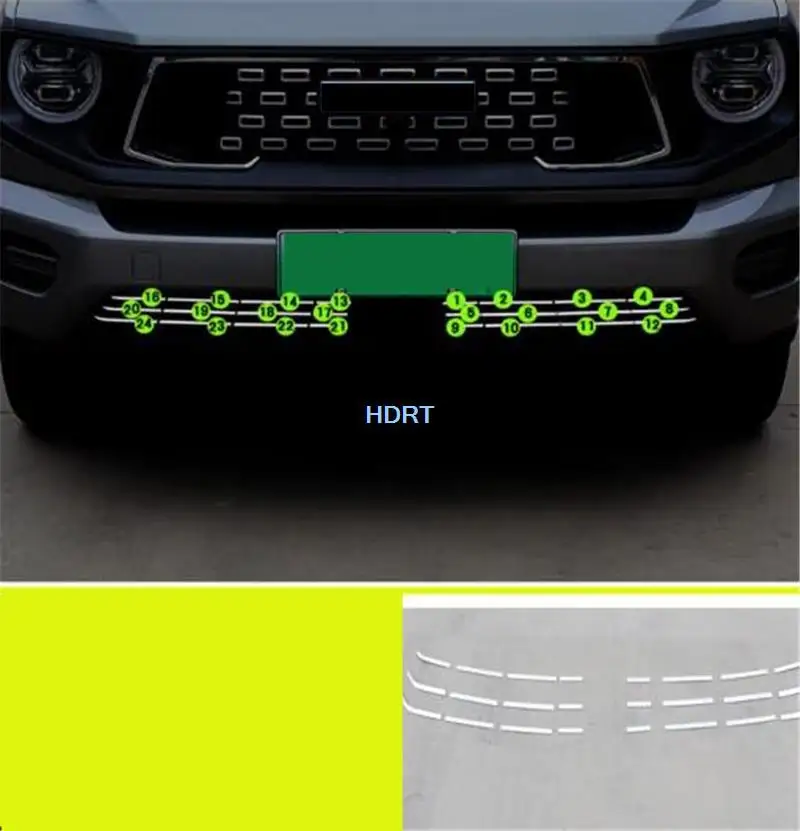 Car Style Rear Front Bumper Bar Tail Gate Lower Grille Trunk Strip Door Edge Accessories For GWM Haval Dargo 2th H-DOG 2023 +