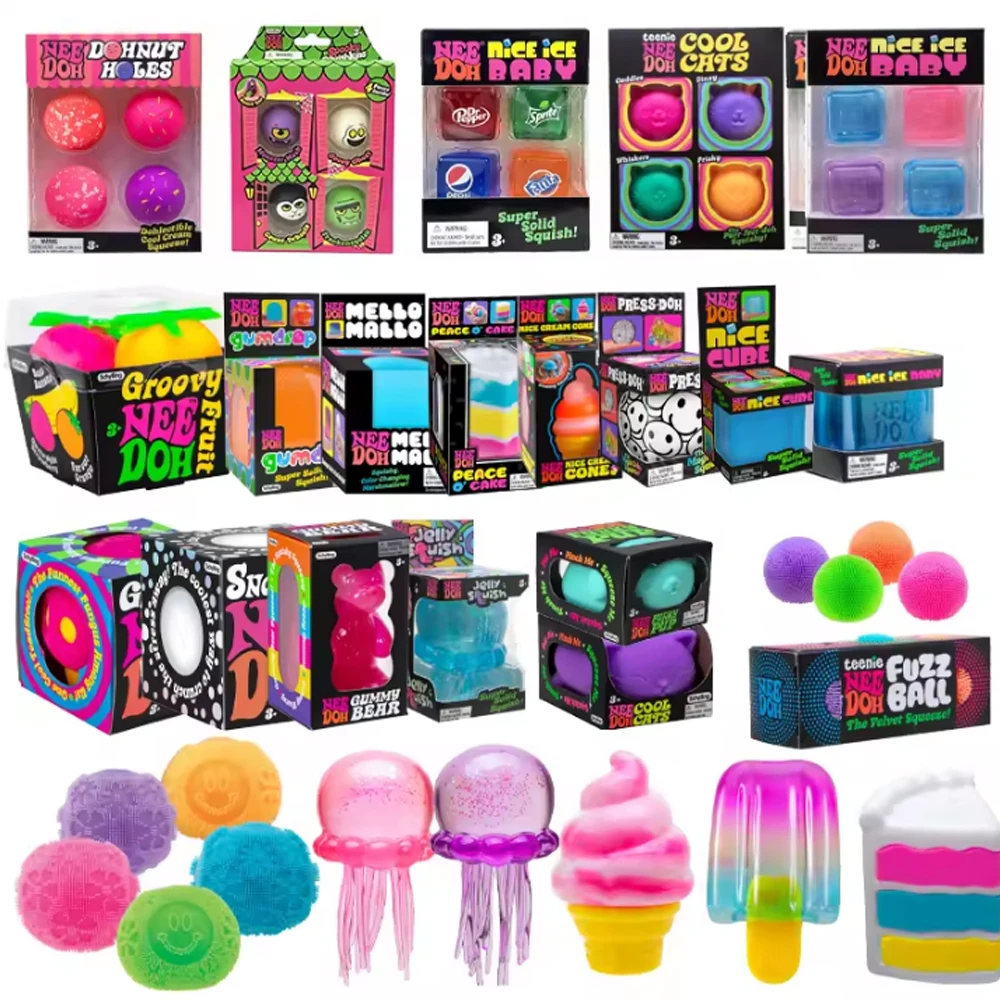 Needoh Cube Drip Fidget Sensory Toy Maltose TPR Mello Mallo Snow Ball Press Doh Change Color Relief Anxiety Focus Calm Down Gift