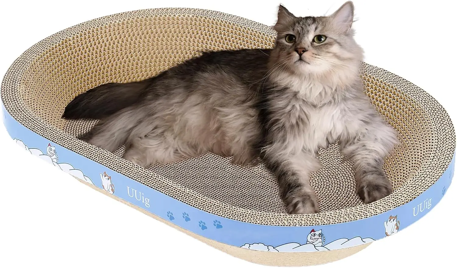

Cat Scratcher, 23.6x14.9 inches Cardboard Cat Scratchers for Indoor Cats, Large Cat Scratching Board, Oval Cat Scratch P