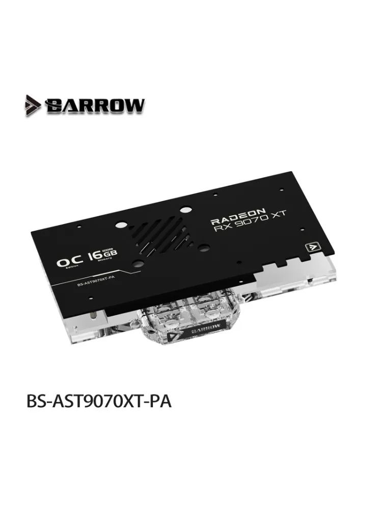 Barrow GPU-Wasserblock für ASUS Prime / TUF GAMING RX 9070 XT OC Edition Grafikkarte, Kupferkühler ARGB-Radiator BS-AST9070XT-PA