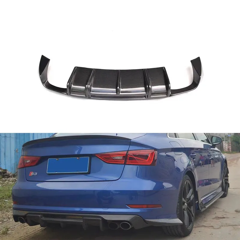 

JC Sportline Carbon Fiber Rear Bumper Lip Diffuser for Audi S3 2015 2016 Sedan RS Style