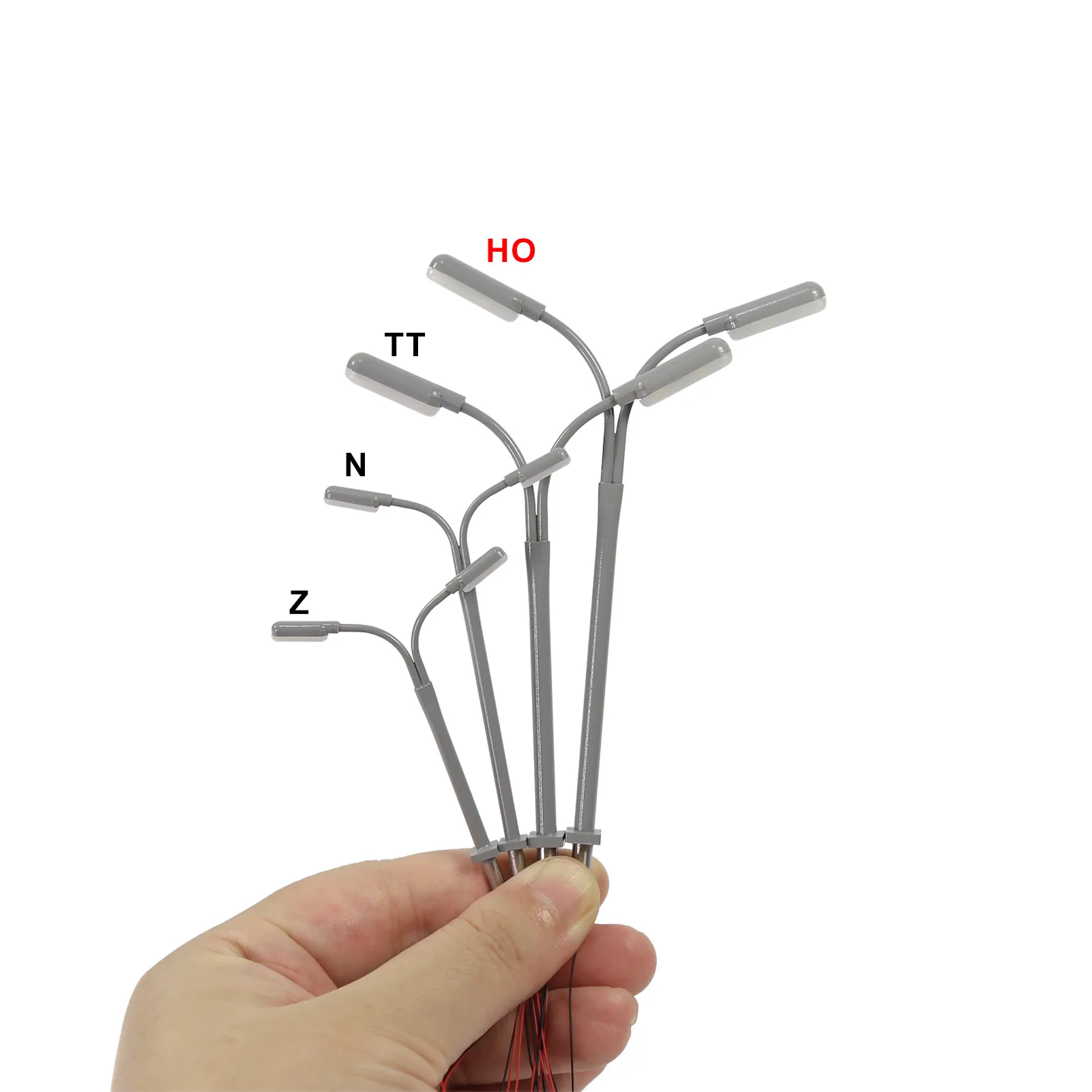 

Набор из 5 металлических светодиодных уличных фонарей Evemodel LD04 для моделей поездов масштабов HO, TT, N, Z, серые