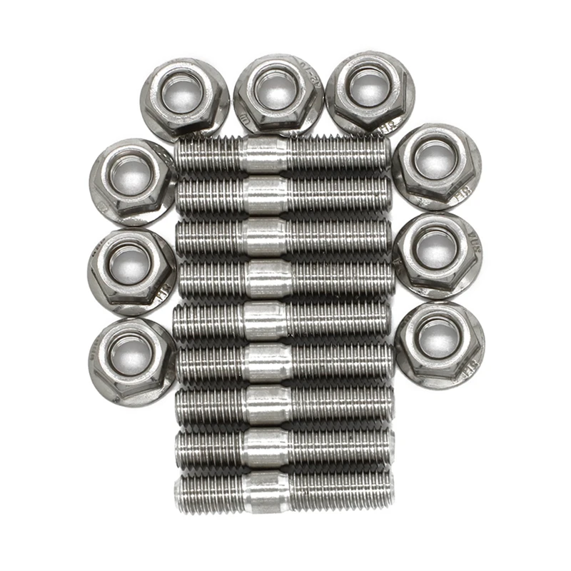 M8*40 Exhaust Manifold Stud For Honda Civic Acura Integra V3 B D Series Motors Stainless Steel Stud Serrated Bolts Nut Screw
