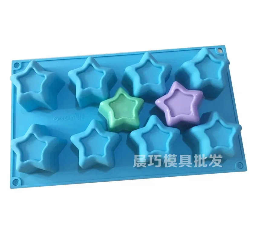 Five-Pointed Star Silicone Cake Mould, Handmade Soap Mould, Candle Pudding Molds, DIY, 8-Hole, 574