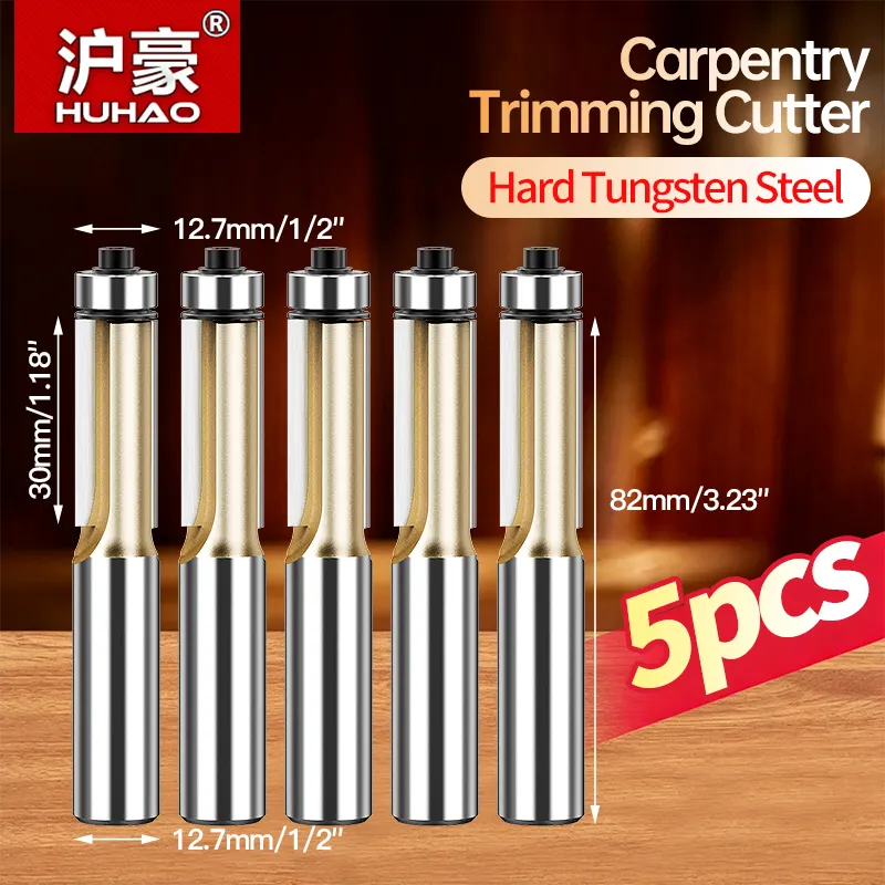 Bearing-Guided Flush Trim Bit Set
