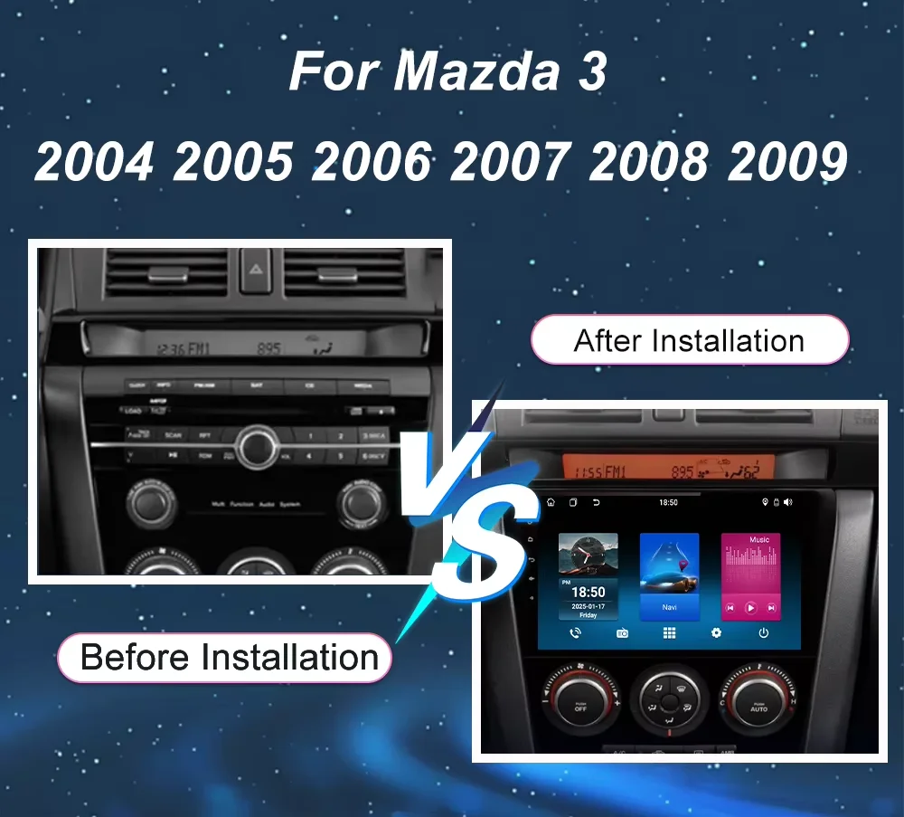 Android 16 Video Player Car Radio For Mazda 3 2004 - 2009 2din with BOSE Multimedia Carplay Stereo GPS Head Unit WIFI+4G