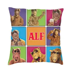 Alien Life Form Alf Meme Collage Cushion Cover Sci Fi TV Show Floor Pillow Case for Car Fashion Pillowcase Home Decorative