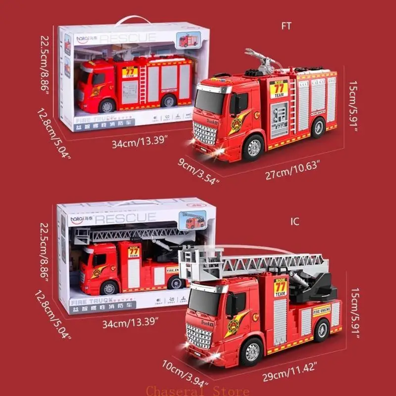 e7ce 어린이 빛나는 소방 구조 트럭 마찰 전원 자동차 장난감 차량 조명 교육 장난감 차기 자동차