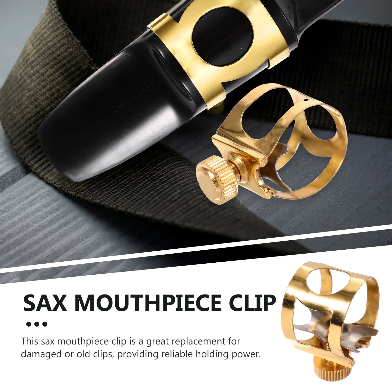 Brass Saxophone Clip Solid Brass Material Alto Sax Ligature Adjustable Saxophone Part Reliable Sax Accessory for Daily