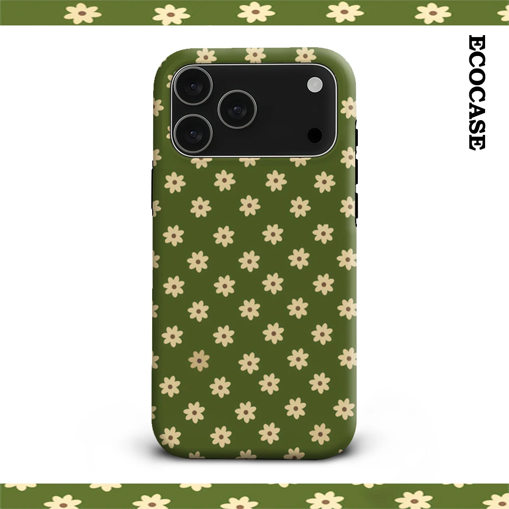 

Зеленый чехол с бежевыми цветами IPhone17 Must-Haves для iPhone 17, 16, 15, 14, 13, 12, 11 Pro Max Plus, двухслойная задняя крышка