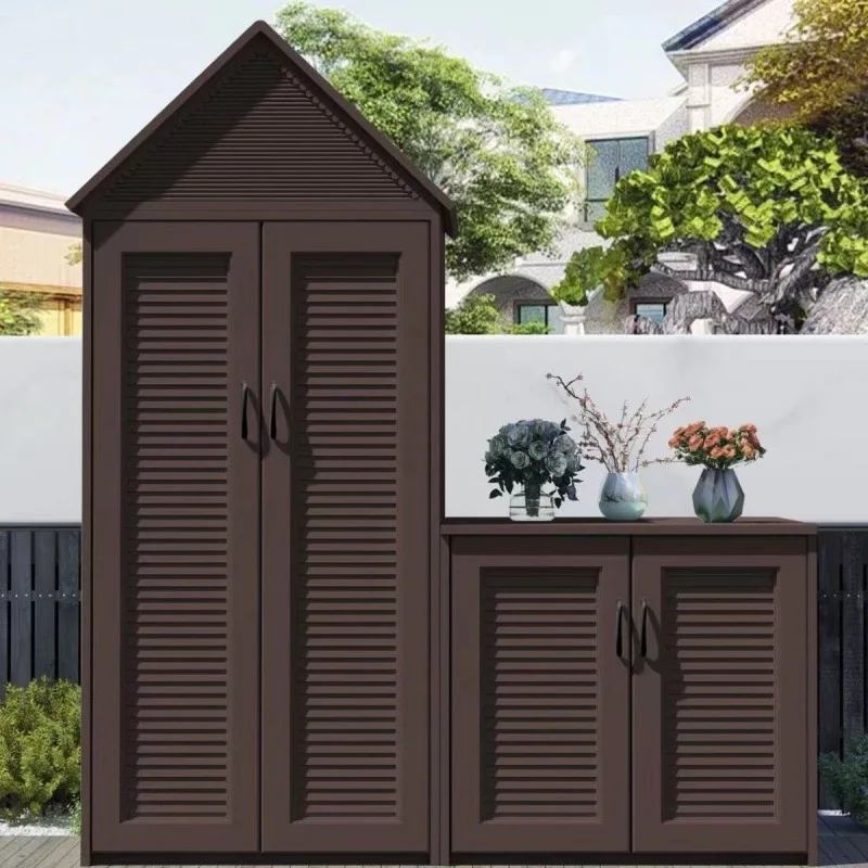 

New outdoor aluminum alloy locker storage cabinet garden courtyard waterproof sunscreen storage sundries toolbox