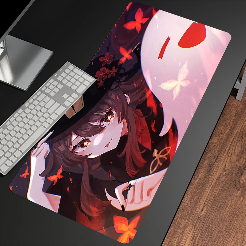 Imagem -03 - Tapete de Borracha do Jogo do Impacto de Genshin Mousepads 400x900 Grande Mousepad Gamer