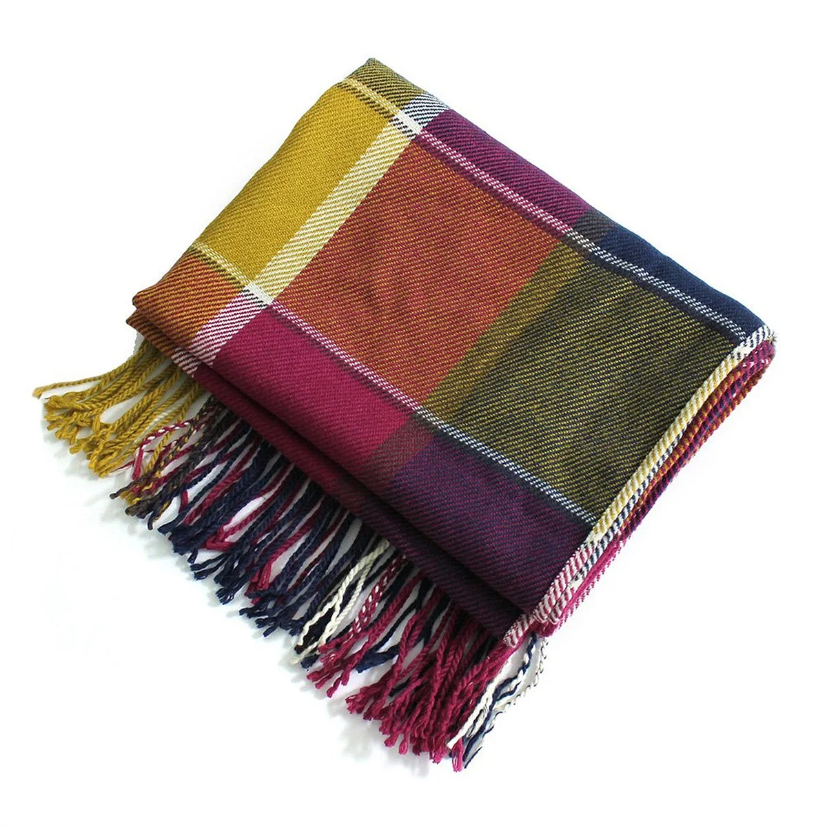 

Cashmere Checkered Women Scarf 200x68cm Winter Warm Long Tassel Shawl Stylish Soft Comfortable Checkered Scarf