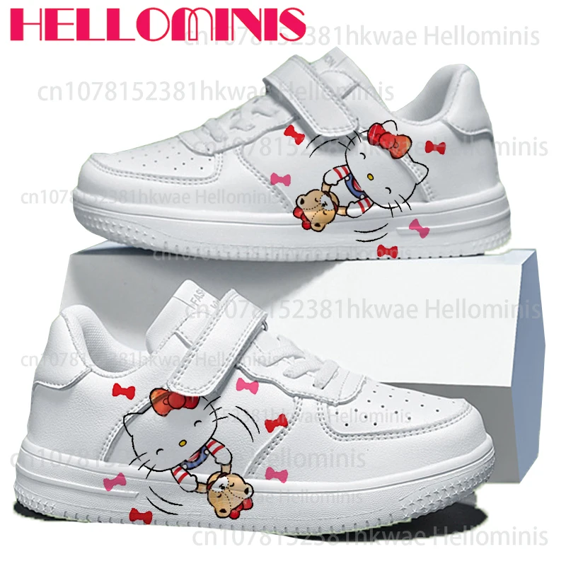 أحذية أطفال هالو كيتي شهيرة لعام 2025 للأولاد والبنات أحذية بيضاء مطبوعة لطيفة للغاية هدية عيد الميلاد