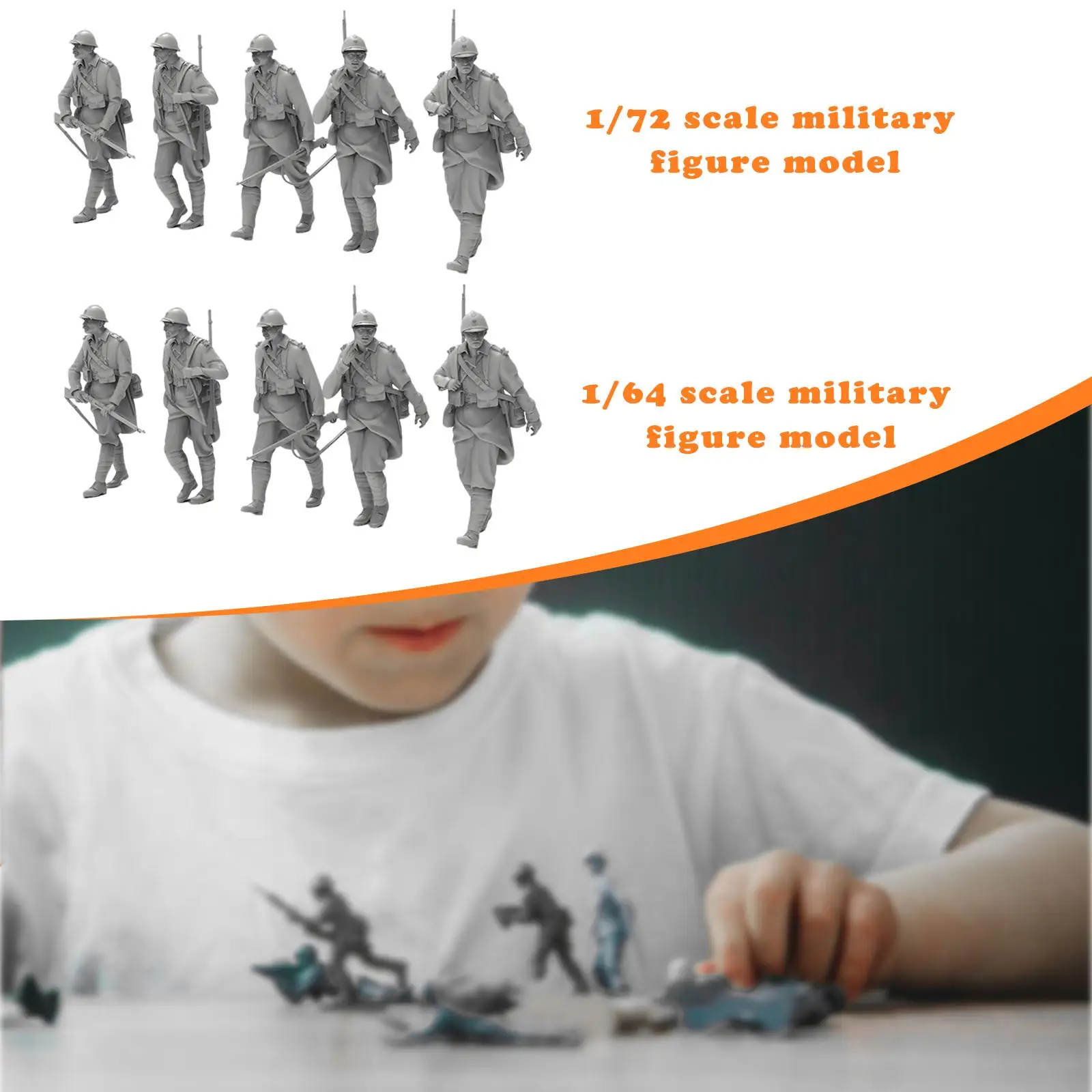 5x figurines miniatures en résine non peintes, artisanat de décoration de bureau, Mini modèles de Collection, figurines d'action pour aménagement de scène Miniature