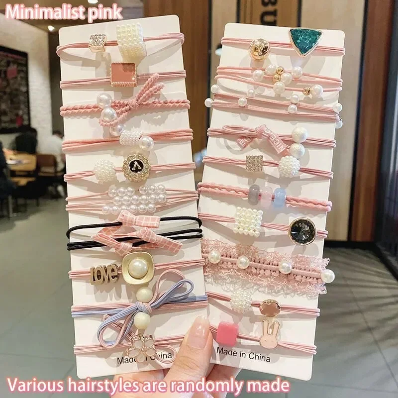 

Милая простая веревка для волос, высокоэластичная резинка для волос, модные простые кольца для волос, сетчатые красные корейские повязки на голову с продвинутым ощущением