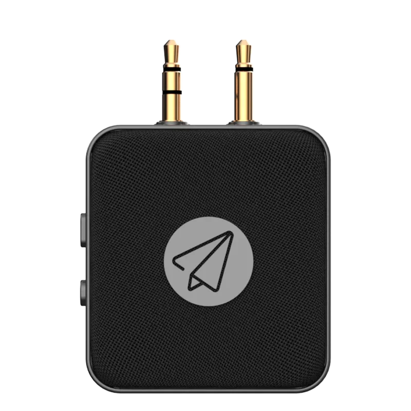 Bluetooth audio receiver, transmitter adapter 2-in-1 travel car TV audio aviation dual plug