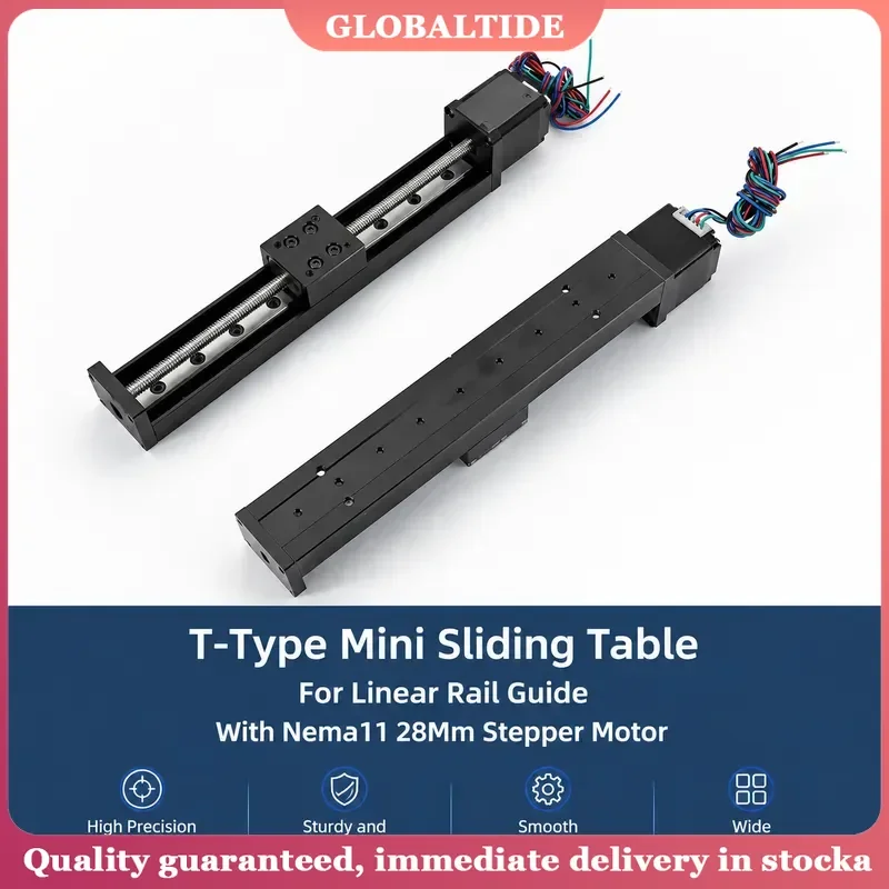 50MM-200MM T-type CNC Sliding Table Rail Linear Stage Transport Guide Platform Stepper Motor