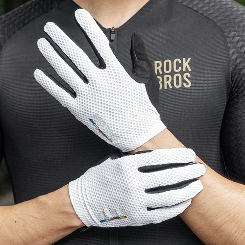 Imagen 2 del producto ROCKBROS ROAD TO SKY ciclismo guantes de dedo completo antideslizantes MTB guantes de bicicleta de carretera pantalla táctil transpirable Anti-choque guantes de montar