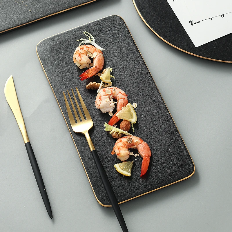 Прямоугольная тарелка Cerc с защитой от царапин, креативная коммерческая тарелка Saimi, обеденная тарелка в стиле вестерн, тарелка для демонстрации торта