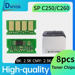 8pcs SP C250 cartridge chip For Ricoh Aficio SP C250e C260DNw C260cdn SP C261SFNw C261 407729 407730 407731 407732 toner chip