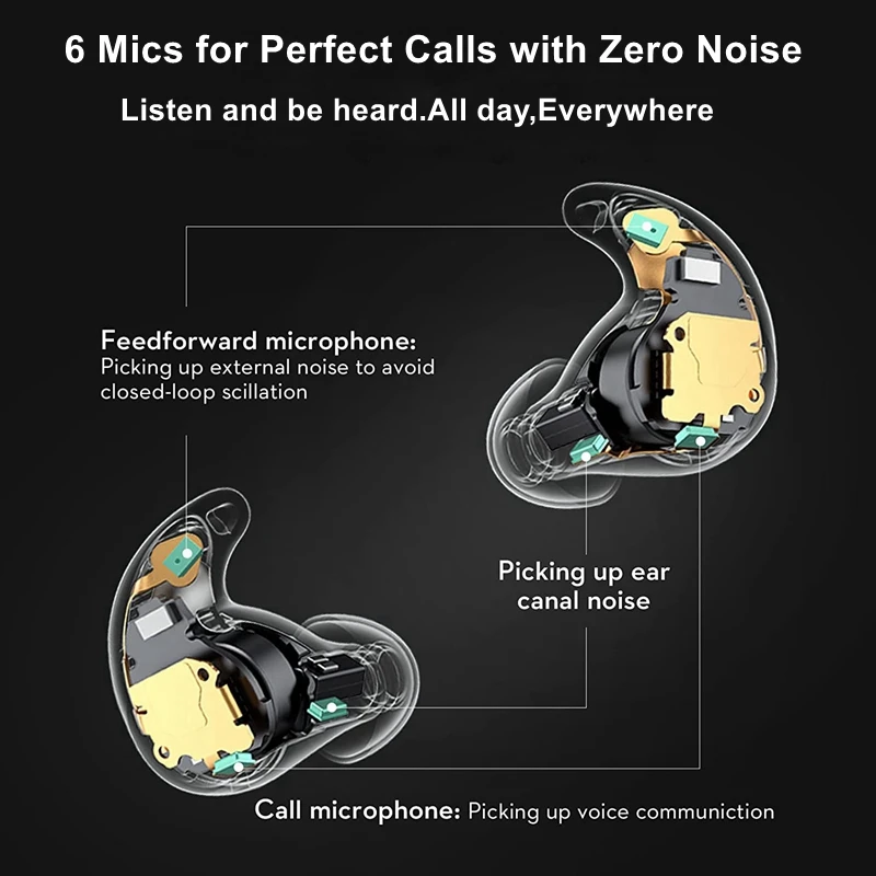 Original Mifo S Headphones Wireless Bluetooth 5.2 Sports Earphone TWS Active Noise Cancelling Earbuds 6Mic Fone Hifi Headset Pro