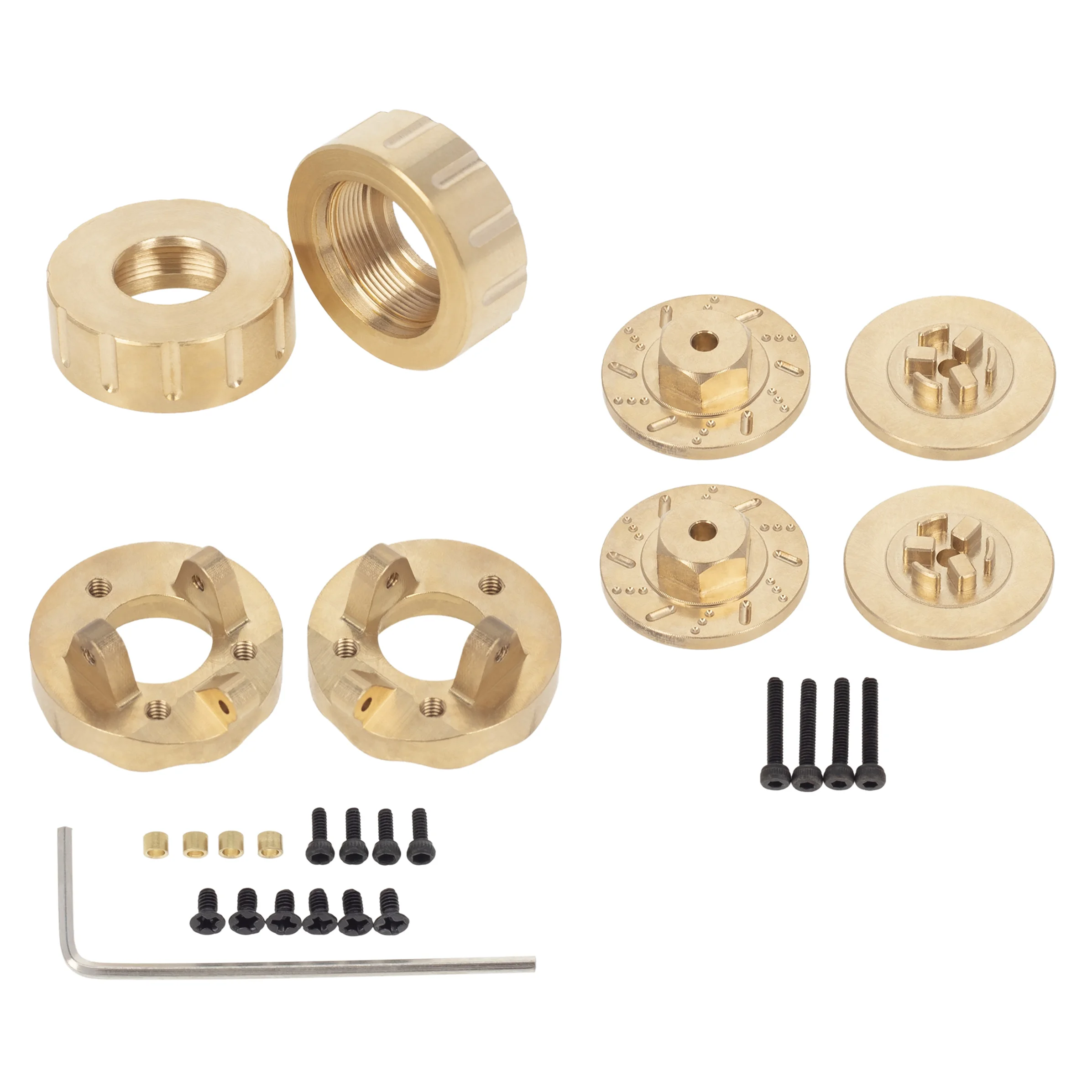 

8pcs Brass 7mm Wheel Hex Adapter Brake Disc Steering Cup Counterweight for Kyosho MINI-Z 4x4 1/18 1/24 RC Car Upgrades Parts