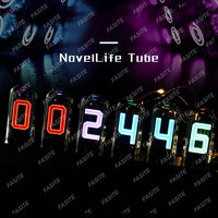 IPS Nixie Tube Clock Metal Luxury Table Clock Vintage RGB Electronic Desktop Clocks DIY Glow Tube Clock Digital Watch Gift Ideas