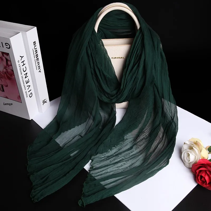 Elegant-foulard-en-soie-chale-chaud-pour-les-Epaules-printemps-Ete-automne-couleur-verte-style-coreen-accessoire-a-la-mode-pour-femmes