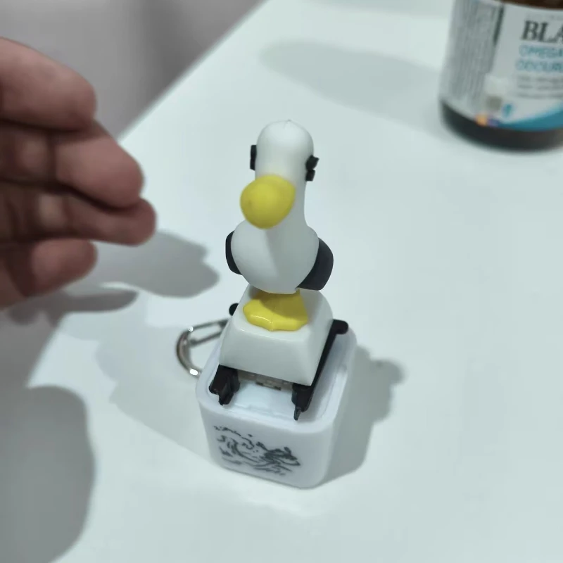 In Stock Seagull Mine Clicker Keychain Button with LED Sound Y2K Durable Fidget Toy Stress Relief for Class Break Relaxation