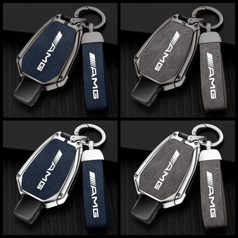 Zinc Alloy Car Flip Key Case Cover For Mercedes Benz A B C S Class AMG GLA CLA GLC W176 W221 W204 W205 Leather Shell Fob Holder