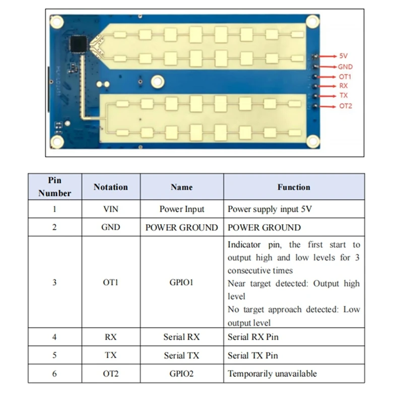 XTECH New 24G Vehicle Ranging Velocity Measurement Millimeter Wave Radar LD2451 Vehicle Condition Monitoring Sensor Module