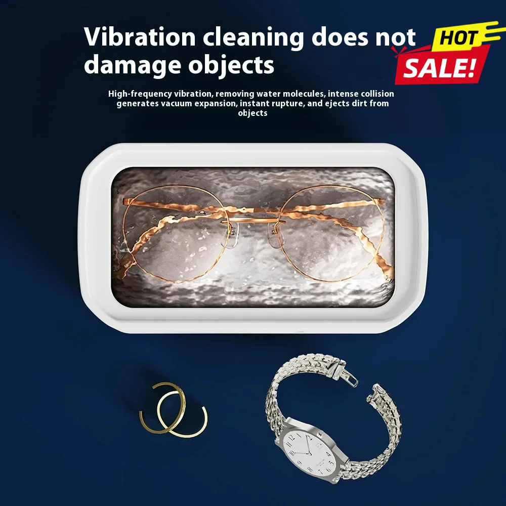 2026 NEW Ultrasonic Cleaner Machine Eyeglass 650ml Mini High-frequency Vibration Cleaning For Glasses Jewelry Denture Pacifier